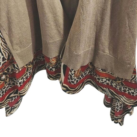 CHICOS Open Scarf Hem Cardigan Brown Women's Size 2/L - Picture 4 of 6